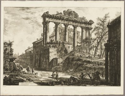Vista del llamado Templo de la Concordia, de Vistas de Roma de Giovanni Battista Piranesi