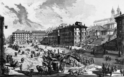 Vista de la Plaza de España en Roma, Italia de Giovanni Battista Piranesi