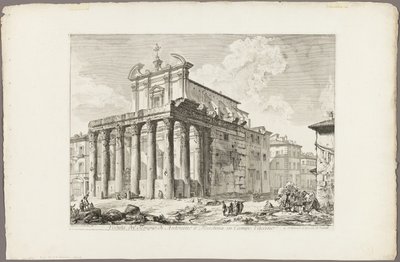 Vista del Templo de Antonino y Faustina en el Foro Romano, de Vistas de Roma de Giovanni Battista Piranesi