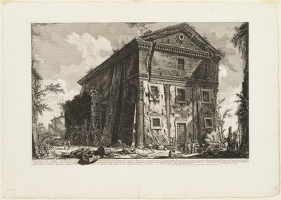 Vista del Templo de Baco, ahora la iglesia de S. Urbano, a dos millas de Roma, más allá de la Porta S. Sebastiano, de Vistas de Roma de Giovanni Battista Piranesi