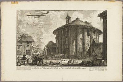 Vista del Templo de Cibeles en la Piazza de la Bocca della Verità, de Vistas de Roma de Giovanni Battista Piranesi
