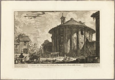 Vista del Templo de Cibeles en la Piazza de la Bocca della Verità, de Vistas de Roma de Giovanni Battista Piranesi