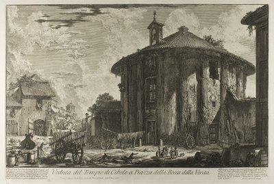 Vista del Templo de Cibeles en la Piazza de la Bocca della Verità, de Vistas de Roma de Giovanni Battista Piranesi