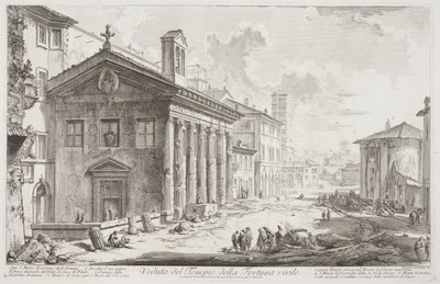 Vista del Templo de Fortuna Virilis, ahora la iglesia armenia de S. Maria Egizziaca de Giovanni Battista Piranesi