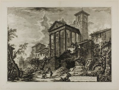Vista del Templo de Hércules en Cori, a diez millas de Velletri, de Vistas de Roma de Giovanni Battista Piranesi