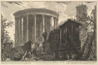 Vista del Templo de la Sibila en Tívoli, de Vedute di Roma, ca. 1761 de Giovanni Battista Piranesi