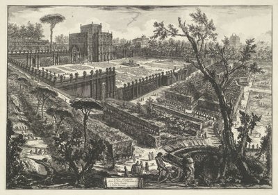 Villa Doria Pamphili te Roma Villa Panfili fuera de Porta S. Pancrazio (título sobre objeto) Gezichten op Rome (título de la serie) Vistas de Roma diseñadas y grabadas por el arquitecto Giambattista Piranesi Ve (nez) iano (título de la serie) de Giovanni Battista Piranesi