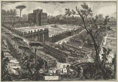 Villa Doria Pamphili te Roma Villa Panfili fuera de Porta S. Pancrazio (título sobre objeto) Gezichten op Rome (título de la serie) Vistas de Roma diseñadas y grabadas por el arquitecto Giambattista Piranesi Ve (nez) iano (título de la serie) de Giovanni Battista Piranesi