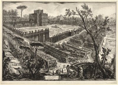 Villa Pamphili fuera de Porta S. Pancrazio, de Vistas de Roma de Giovanni Battista Piranesi