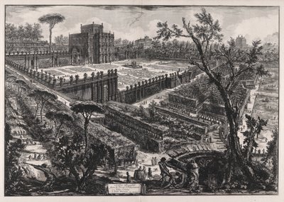 Villa Panfili fuera de Porta San Pancrazio (Villa Pamphilj fuera de Porta San Pancrazio), de Vedute di Roma (Vistas de Roma) de Giovanni Battista Piranesi