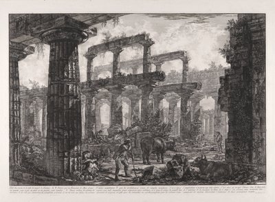 Vista de los Restos de la Cella del Templo de Neptuno, desde Diferentes Vistas de de Giovanni Battista Piranesi