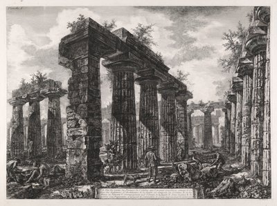 Vista de los restos del Pronaos de la de Giovanni Battista Piranesi