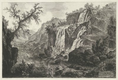 Valle del agua de Tivoli Vista de la Cascatelle en Tivoli (título sobre objeto) Gezichten op Rome (título de la serie) Vistas de Roma diseñadas y grabadas por el arquitecto Giambattista Piranesi Ve (nez) iano (título de la serie) de Giovanni Battista Piranesi