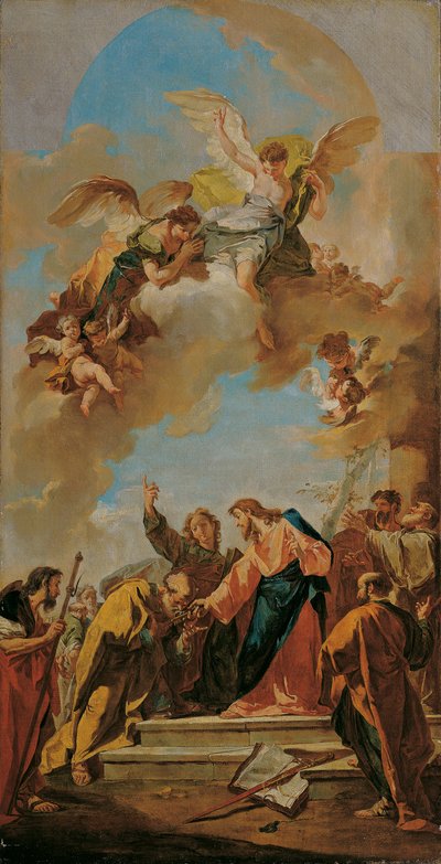 Entregando las llaves a Pedro de Giovanni Battista Pittoni