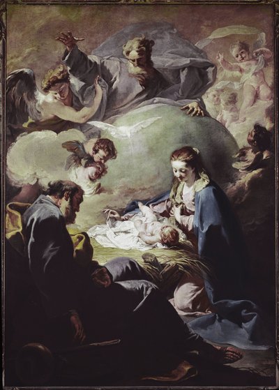 Natividad con el Todopoderoso y el Espíritu Santo de Giovanni Battista Pittoni