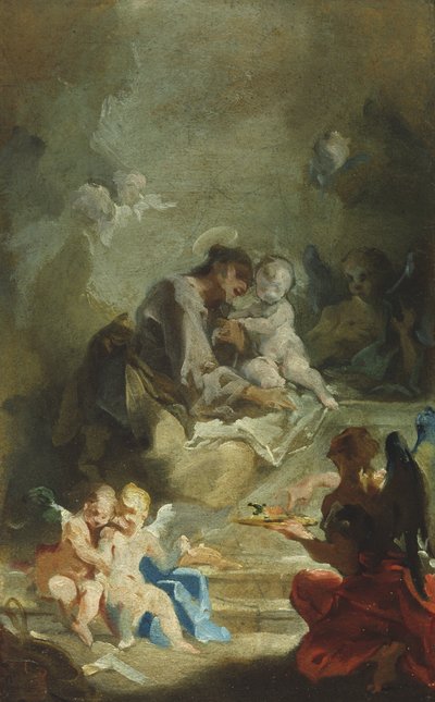 San Antonio de Padua adorando al Niño Jesús, c.1730 de Giovanni Battista Pittoni