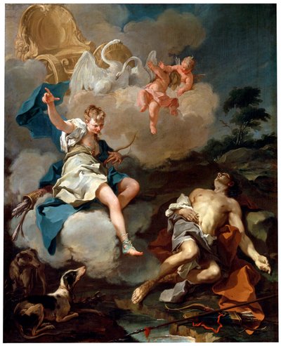Diana y Endimión, 1723 de Giovanni Battista Pittoni the Younger