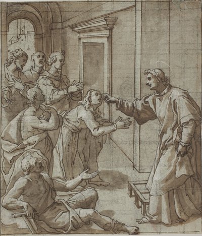 San Lorenzo curando a los ciegos de Giovanni Battista Pozzi