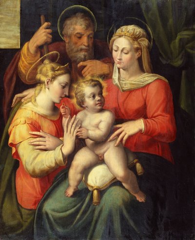La Sagrada Familia con Santa Catalina (óleo sobre tabla) de Giovanni Battista Ramenghi