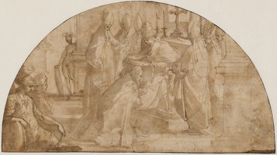 Un papa consagrando a un obispo: estudio para una luneta de Giovanni Battista Ricci