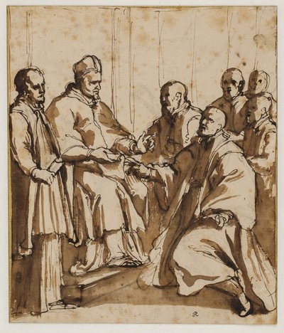 El Papa Pablo V emitiendo la bula "Universi agri domini" de 1612 de Giovanni Battista Ricci