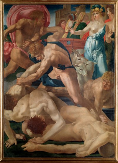 Moisés defiende a las hijas de Jetro de Giovanni Battista Rosso Fiorentino