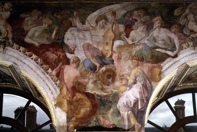 Parnaso (detalle) de Giovanni Battista Rosso Fiorentino