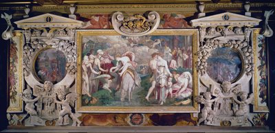 La Fuente de la Juventud, (detalle) del esquema decorativo en la Galería de Francisco I, 1530-40 de Giovanni Battista Rosso Fiorentino