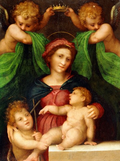 La Madonna y el Niño con el infante San Juan Bautista y dos ángeles, c.1512 de Giovanni Battista Rosso Fiorentino