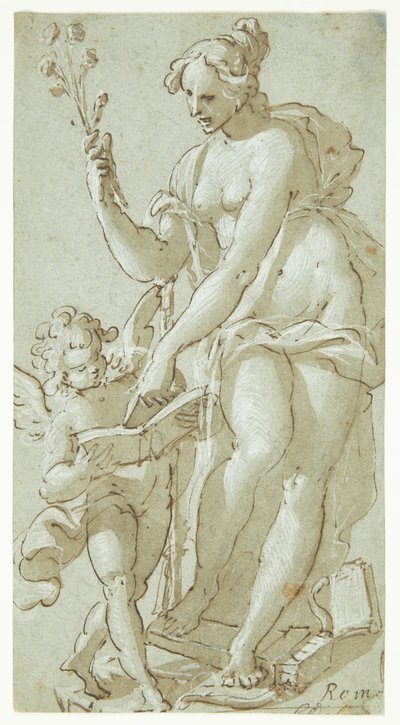 Venus enseña a Amor, que lee un libro de Giovanni Battista Rovere