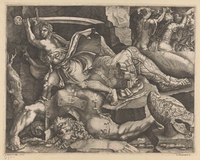 David decapita a Goliat de Giovanni Battista Scultori