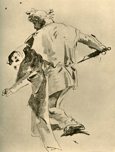 Un hombre apuñalando a un niño, mediados del siglo XVIII, 1928 de Giovanni Battista Tiepolo