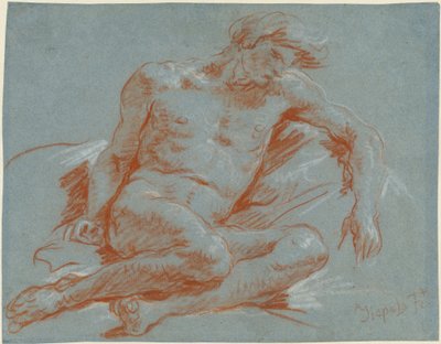 Un desnudo masculino sentado de Giovanni Battista Tiepolo