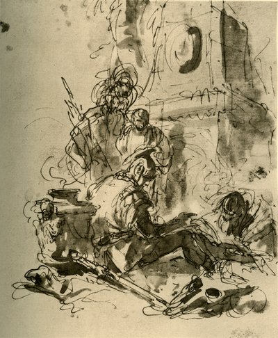 Un soldado sentado, mediados del siglo XVIII, 1928 de Giovanni Battista Tiepolo
