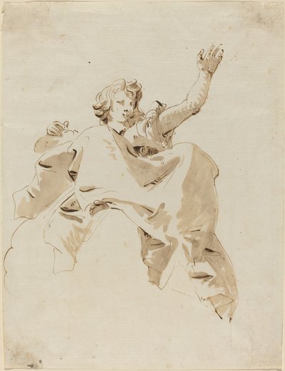 Una Mujer Sentada en una Nube, Vista desde Abajo de Giovanni Battista Tiepolo