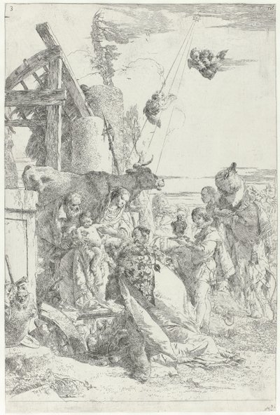 Adoración del Niño Jesús por los Reyes Magos Scherzi di fantasia (título de la serie) de Giovanni Battista Tiepolo
