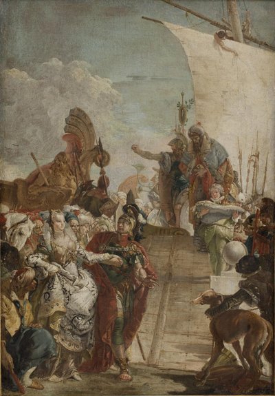 Antonio llevando a Cleopatra a bordo de Giovanni Battista Tiepolo