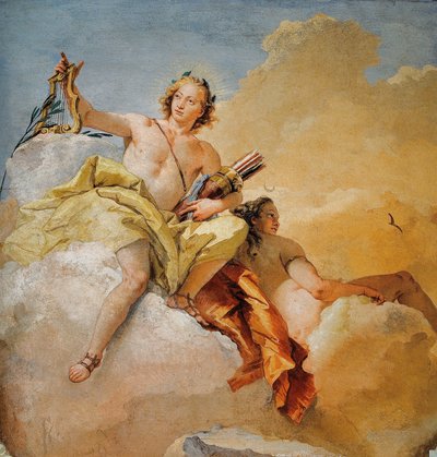Apolo y Diana, de la Sala de Deidades Olímpicas en la Foresteria (Casa de Huéspedes), 1757 de Giovanni Battista Tiepolo