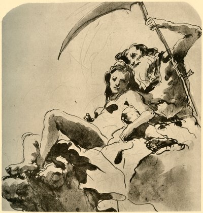 Cronos y una joven, mediados del siglo XVIII, 1928 de Giovanni Battista Tiepolo
