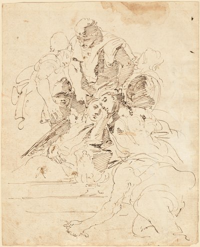 Figuras clásicas reunidas alrededor de una urna de Giovanni Battista Tiepolo