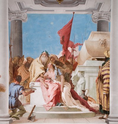 (detalle) del Sacrificio de Ifigenia, del Vestíbulo en la Palazzina, 1757 de Giovanni Battista Tiepolo