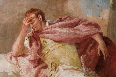 (detalle) Eneida, de Mercurio exhortando a Eneas a dejar Cartago, de la Sala de la Eneida en la Palazzina, 1757 de Giovanni Battista Tiepolo