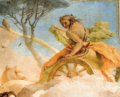 (detalle) Armida, de Armida secuestrando al durmiente Rinaldo, de la Sala de Jerusalén Liberada en la Palazzina, 1757 de Giovanni Battista Tiepolo
