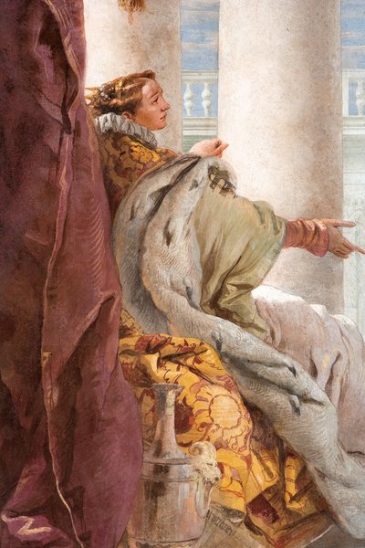(detalle) Dido, de Eneas presenta a Cupido, disfrazado de Ascanio, a Dido, de la Sala de la Eneida en la Palazzina, 1757 de Giovanni Battista Tiepolo