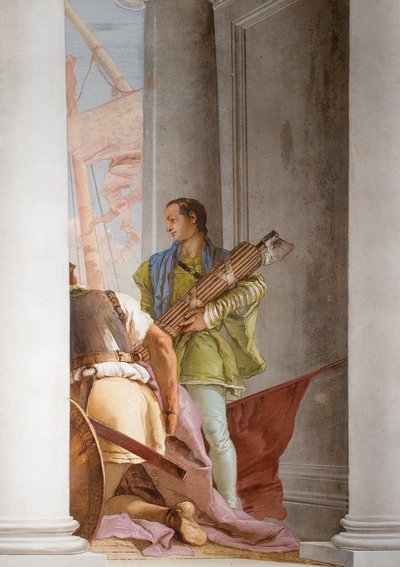 (detalle) La flota griega en Aulis, del Vestíbulo de Entrada en la Palazzina, 1757 de Giovanni Battista Tiepolo