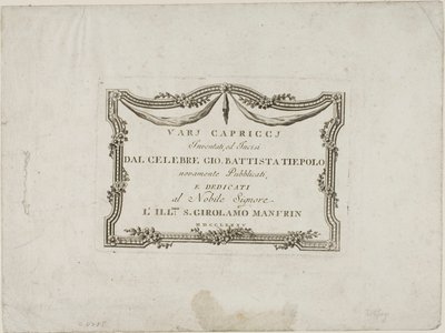 Frontispicio de Capricci de Giovanni Battista Tiepolo