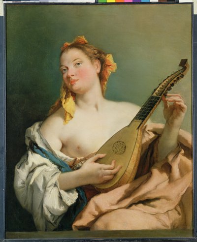 Niña con una Mandolina, 1755-60 de Giovanni Battista Tiepolo