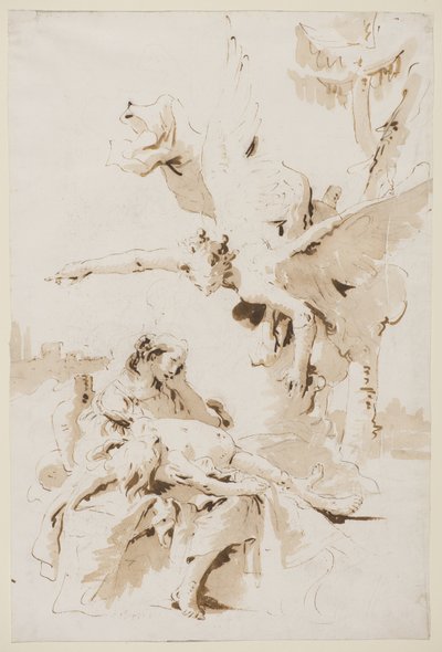 Agar e Ismael en el desierto, c.1725 de Giovanni Battista Tiepolo