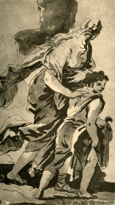 Agar e Ismael, mediados del siglo XVIII, 1928 de Giovanni Battista Tiepolo