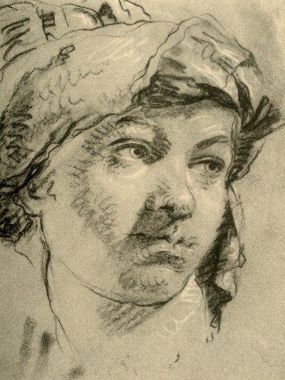 Cabeza de una Chica con Turbante, mediados del siglo XVIII, 1928 de Giovanni Battista Tiepolo